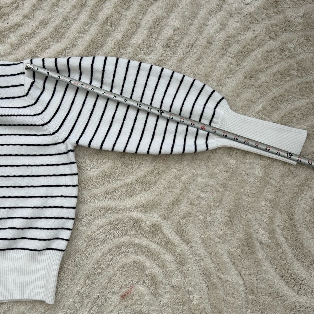 French Connection White and Black Striped Sweater - Picture 5 of 6